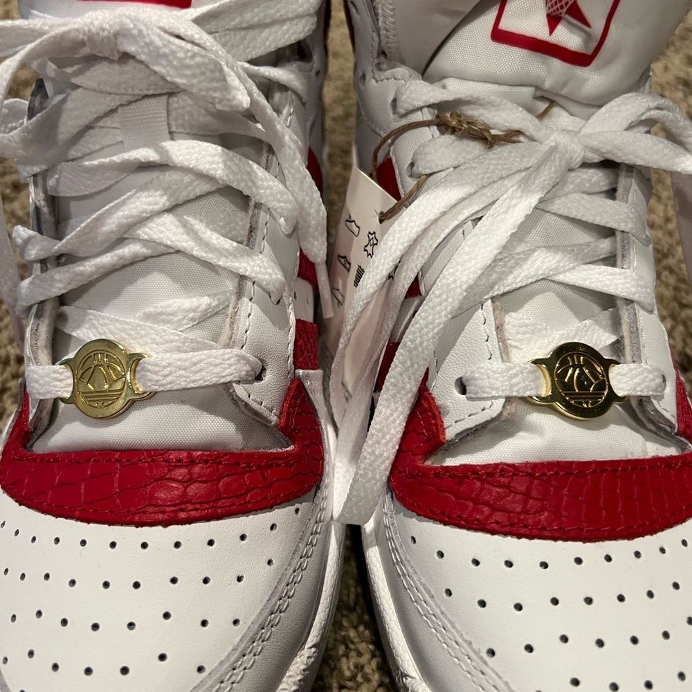 Adidas Top Ten RB Hi Women Basketball Shoes Size: 7.5 Color: White/White/Red - Picture 11 of 12